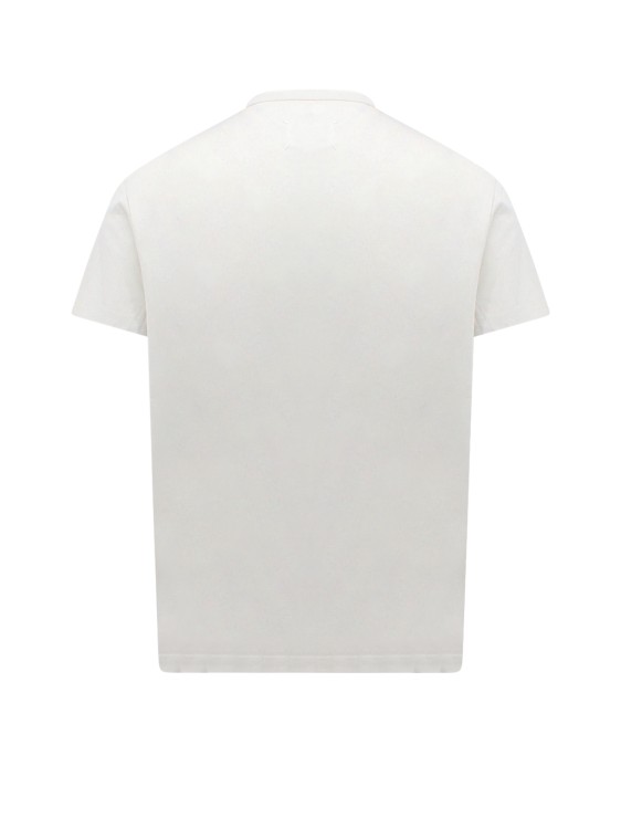 Shop Maison Margiela Cotton T-shirt With Embroidered Frontal Logo In White