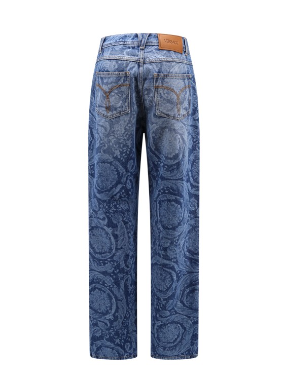 Shop Versace Jeans With Baroque Laser Print And Medusa Details In Blue