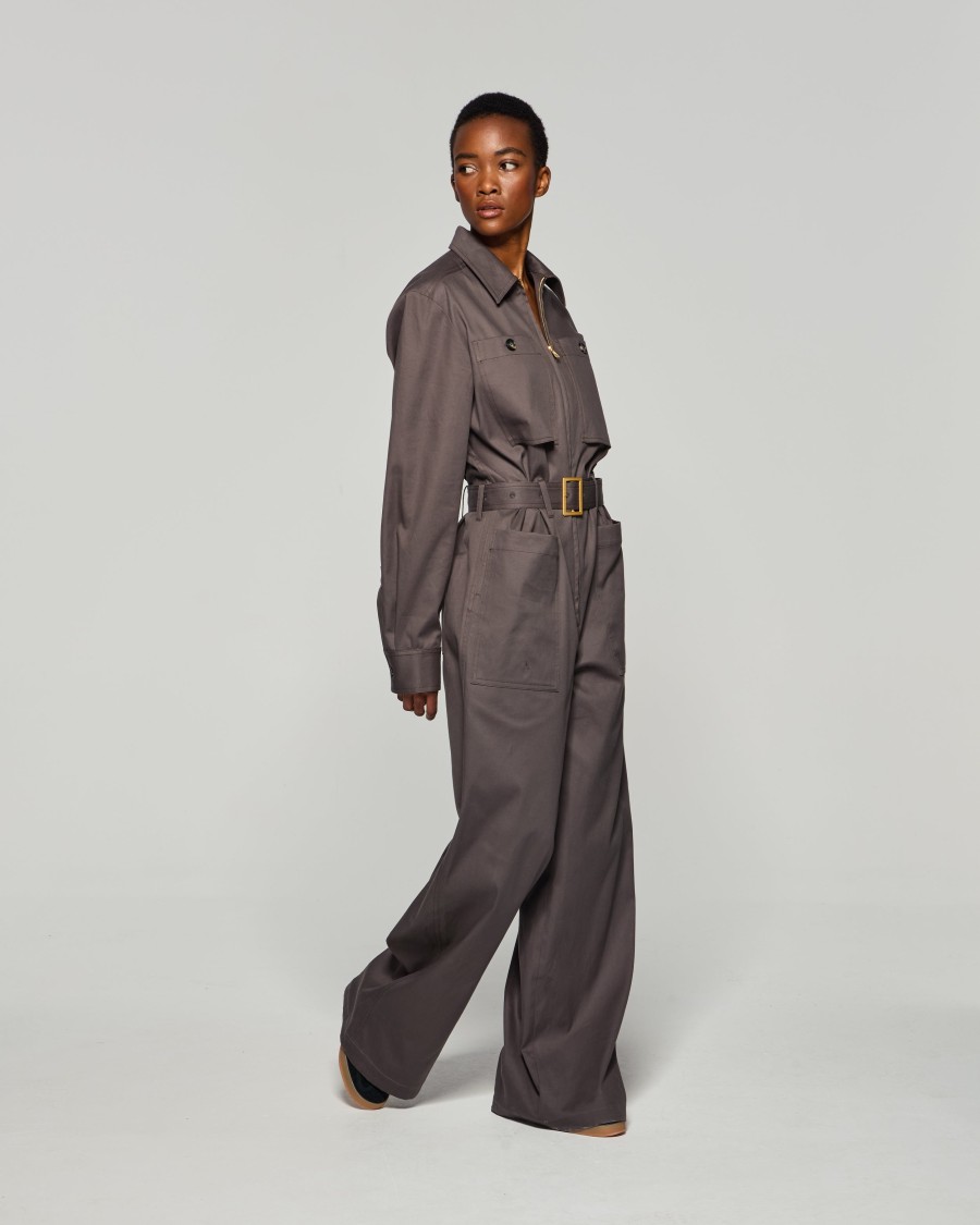 Shop Serena Bute Cargo Jumpsuit - Slate Grey