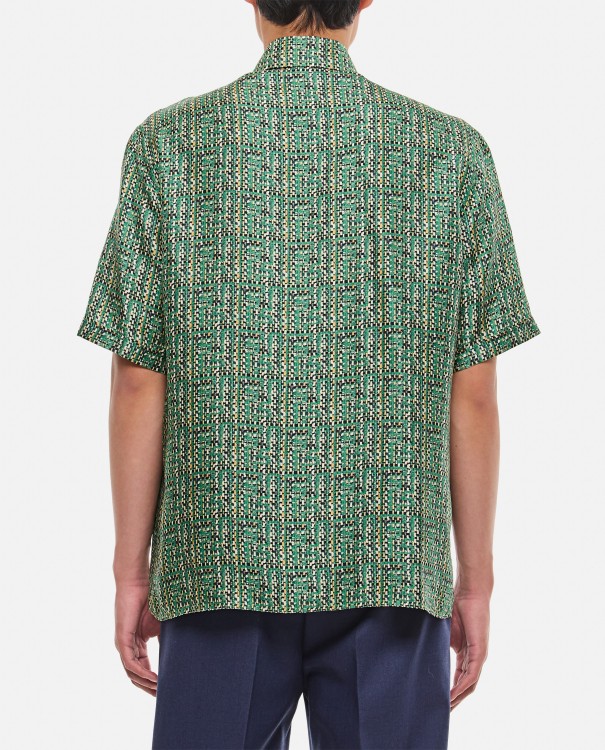 Shop Fendi Silk Ff Shirt In Green