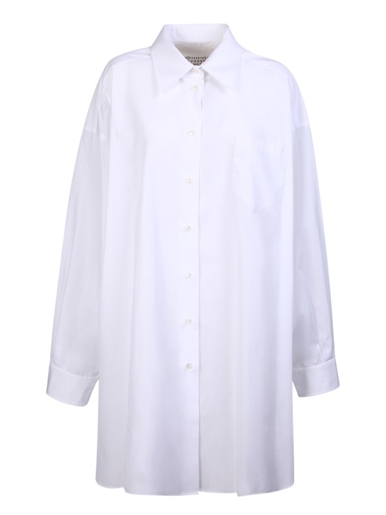 Shop Maison Margiela Oversize Fit Shirt With Asymmetric Hemline In White