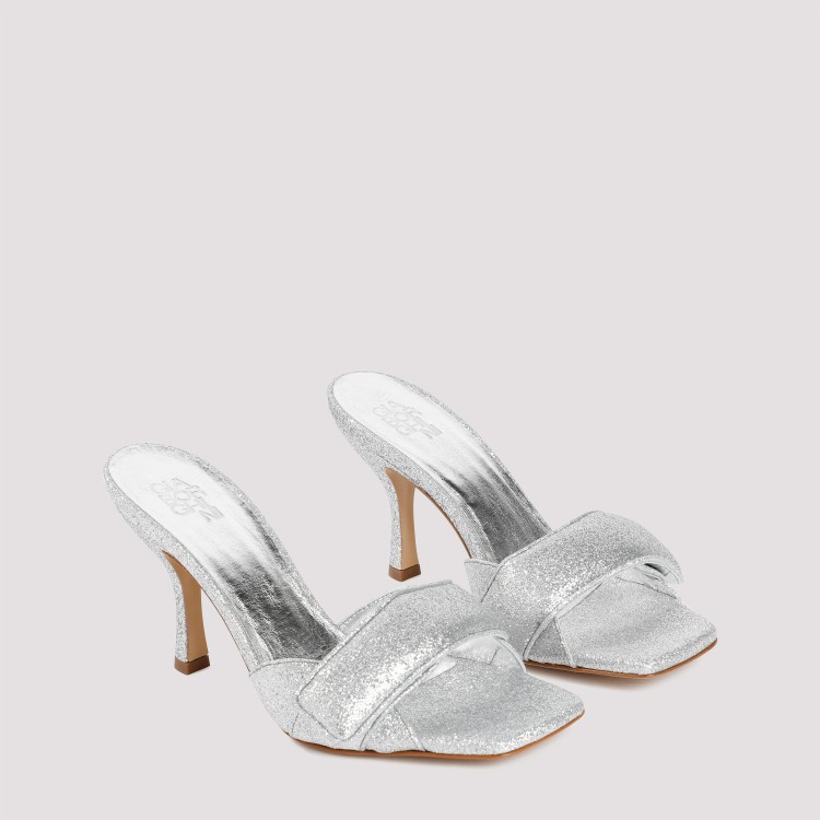 Shop Gia Borghini Silver Glitter Alodie Sandals