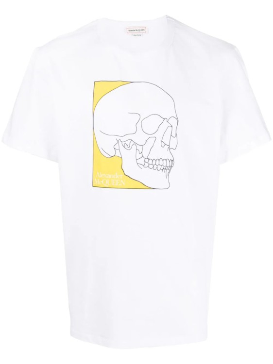 Alexander Mcqueen Men's Skull Print T Shirt In White