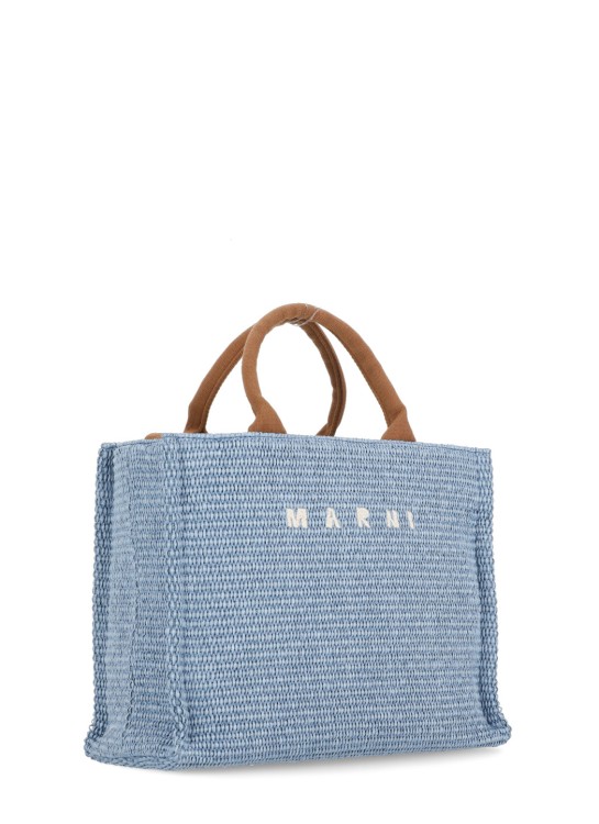 Shop Marni Rafia Shopping Bag In Blue