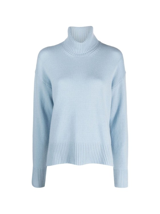 Shop Roberto Collina Blue Turtleneck Sweater