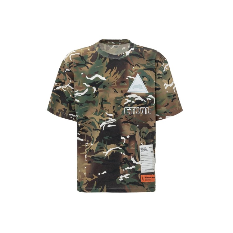 Shop Heron Preston Camouflage T-shirt In Grey