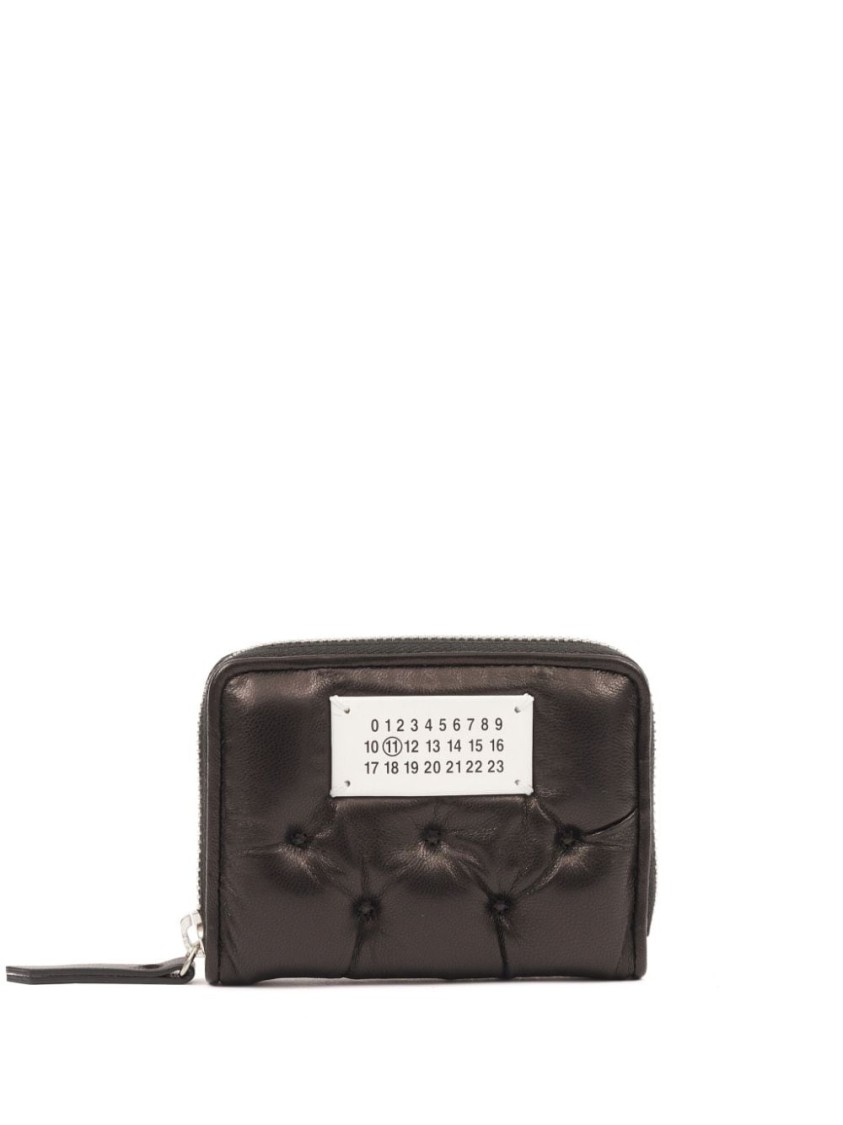 Shop Maison Margiela Jet Black Leather Coin Purse