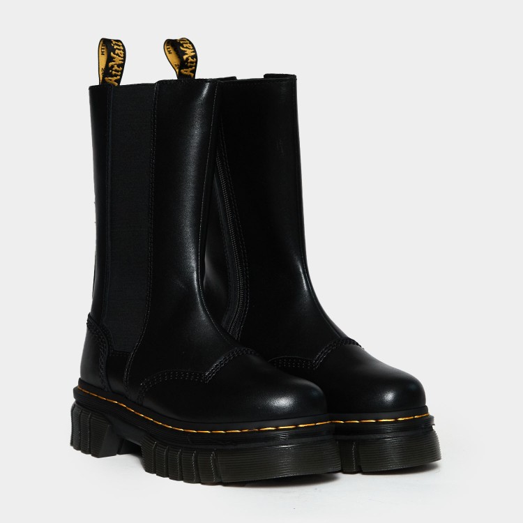 Shop Dr. Martens' Chelsea Boot Audrick Tall In Black Leather