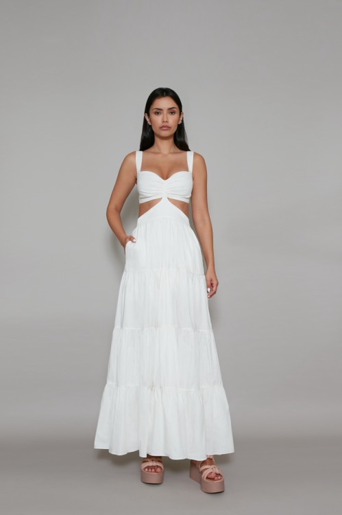 Shop Coolrated Maxi Dress Cutout White