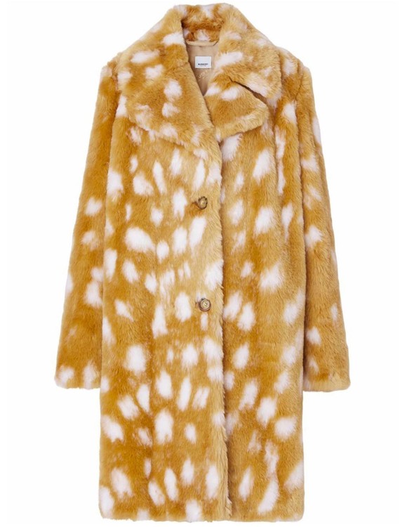 Shop Burberry Faux Fur Coat In Brown