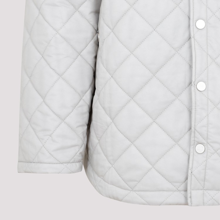 Shop Egonlab Grey Quilted Shirt In White