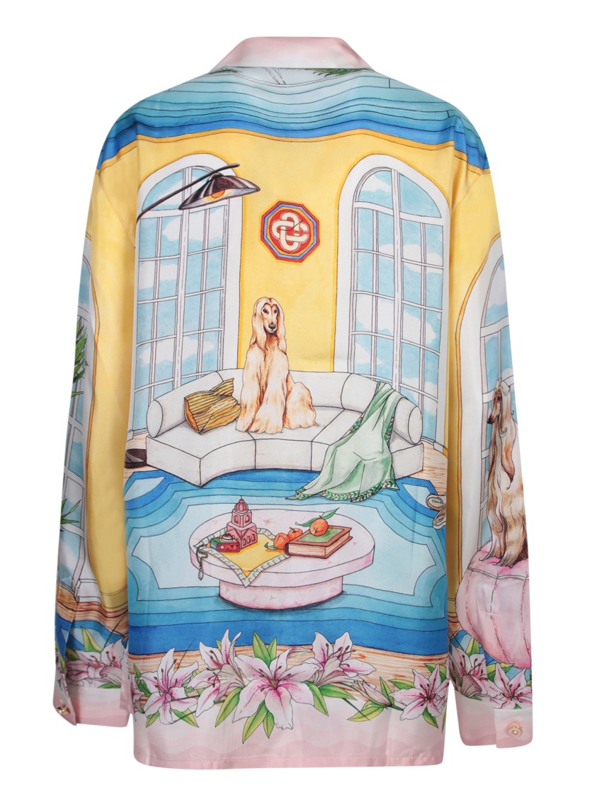 Casablanca Ladies Apartement Dans Les Airs Printed Shirt In Pink