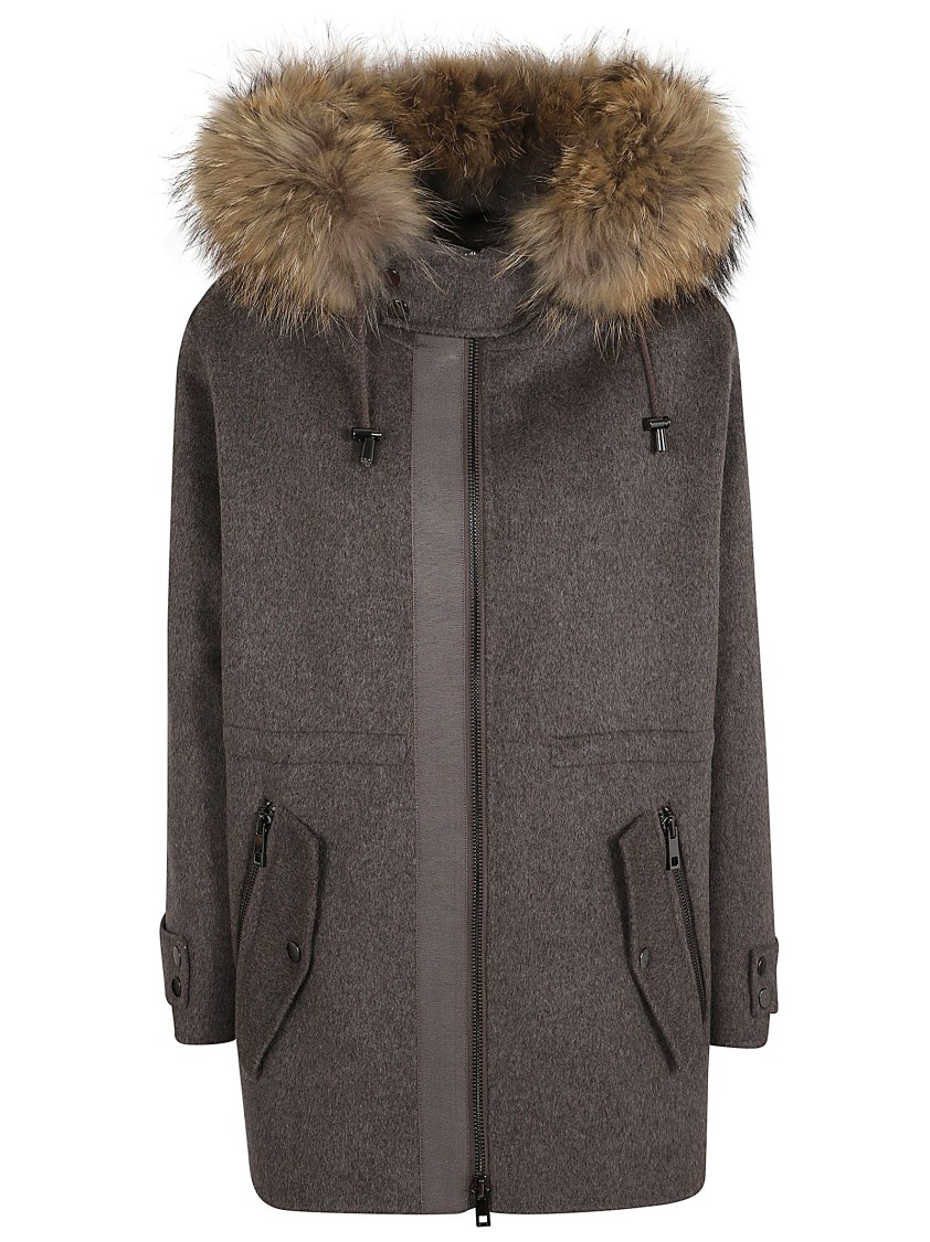 P.a.r.o.s.h Parosh Parka Imbottito Panno In Grey