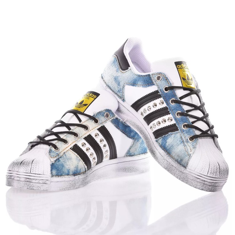 Adidas La Marque aux 3 Bandes Surf Blue Suede Superstar Sneakers Womens  Size 11 | eBay