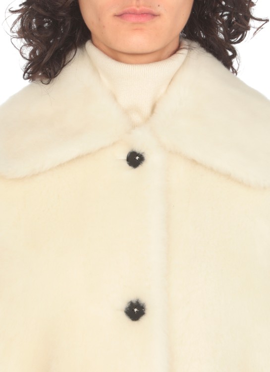 Jil Sander Reversible Buttoned Shearling Jacket In Neutrals