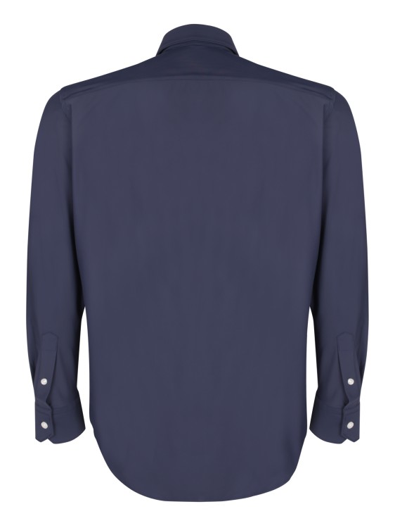 Shop Dell'oglio Long Sleeve Shirt Made From Smooth Fabric In Blue