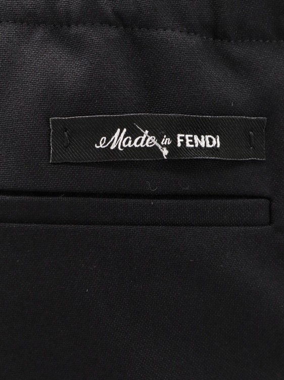 Shop Fendi Wool Trouser With 'made In ' Label In Black