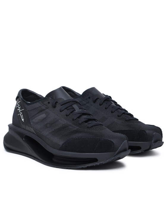 Shop Y-3 S-gendo Run' Black Leather Blend Sneakers