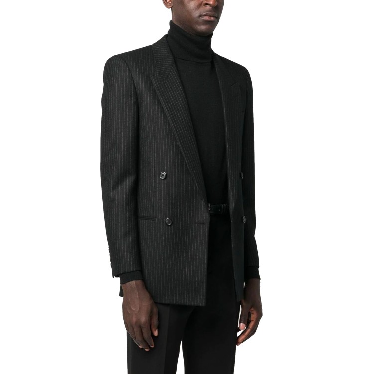 Shop Saint Laurent Virgin Wool Blazer In Black