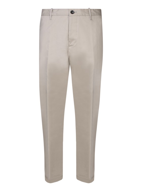 Nine In The Morning Gabardine Fabric Wide Cut Trousers In Neutrals