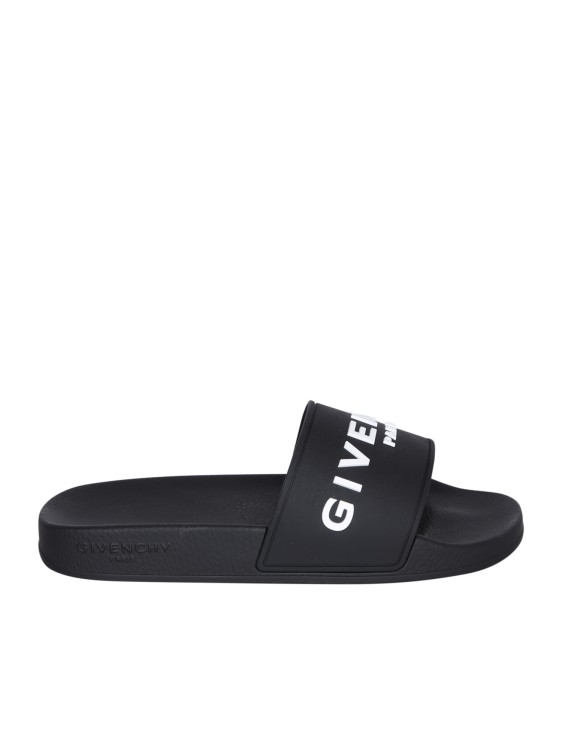 Shop Givenchy Rubber Slide Sandals In Black