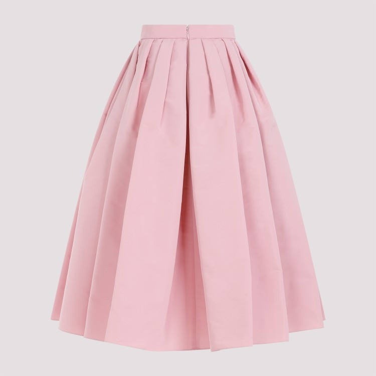 Shop Alexander Mcqueen Pale Pink Pleated Midi Skirt
