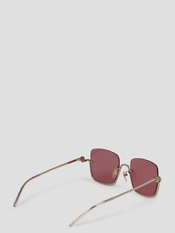 Shop Gucci Square Frame Sunglasses In Gold