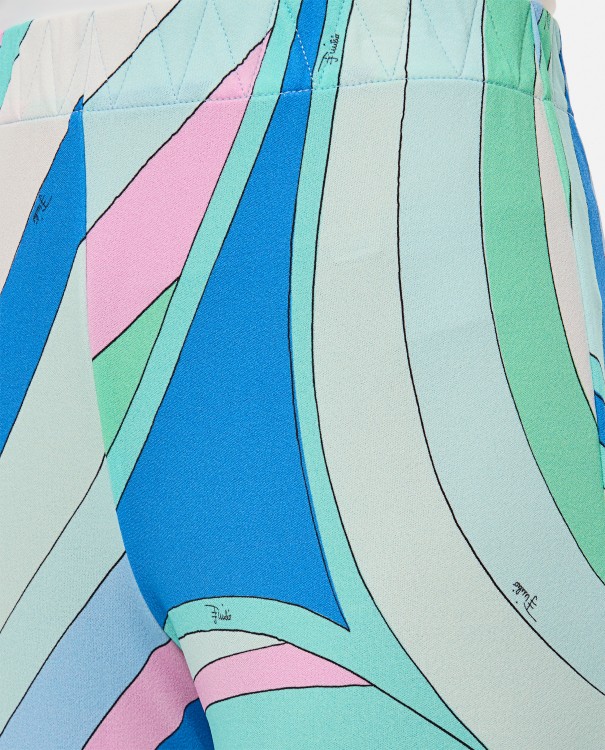 Shop Pucci Jersey And Crepe Pants In Blue