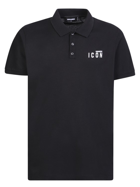 Dsquared2 Black Icon Polo Shirt In Neutrals