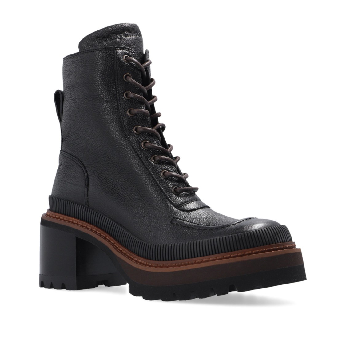 See By Chloé Lace-up Combat Boots In Black
