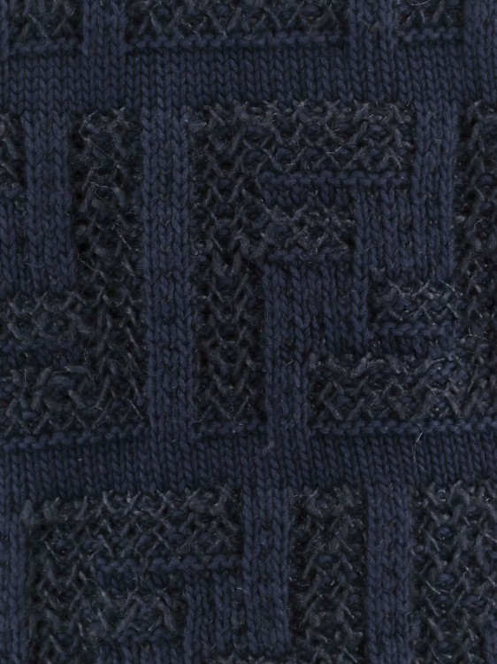 Shop Fendi Cotton Sweater With Ff Motif In Blue