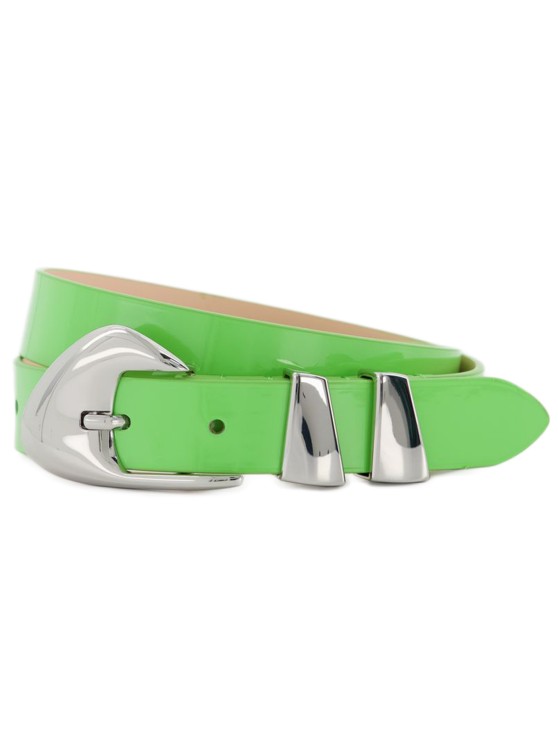 By Far Moore Belt -  - Green - Patent Leather