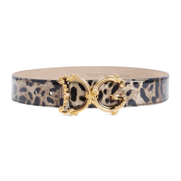 Shop Dolce & Gabbana Leo Calf Leather Belt In Neutrals