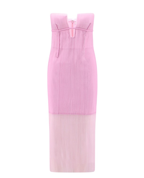 Shop Krizia Pleated Tulle Dress In Pink