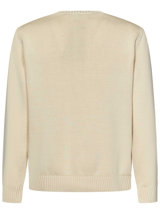 Shop Palm Angels Light Pink Cotton Knit Crewneck Sweater In Yellow