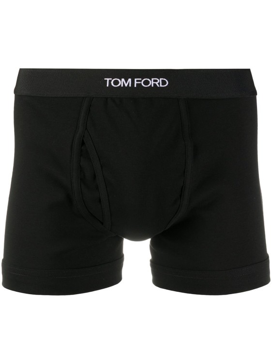 Shop Tom Ford Cotton-blend Boxer Briefs In Black