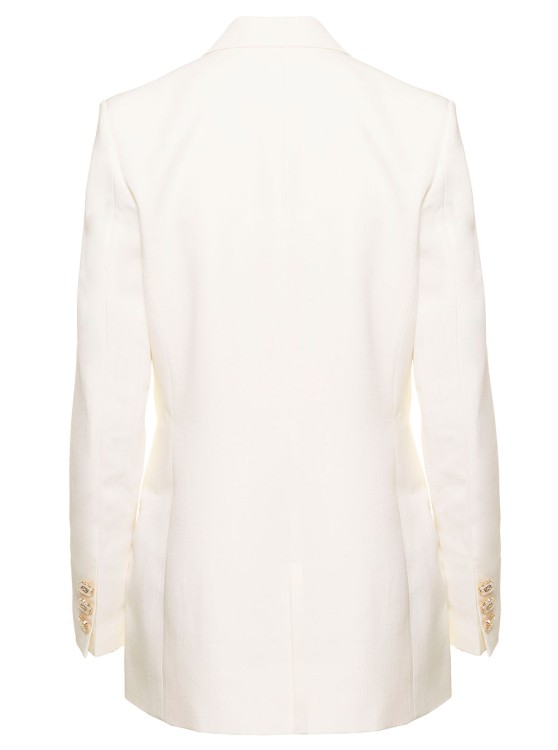 Shop Casablanca White Double Breasted Blazer In Silk Blend