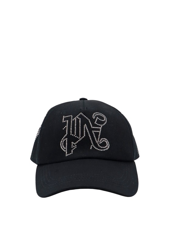 Shop Palm Angels Cotton Hat With Strass Details In Black