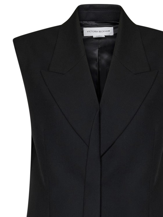 Shop Victoria Beckham Sleeveless Tailored Minidress In Black