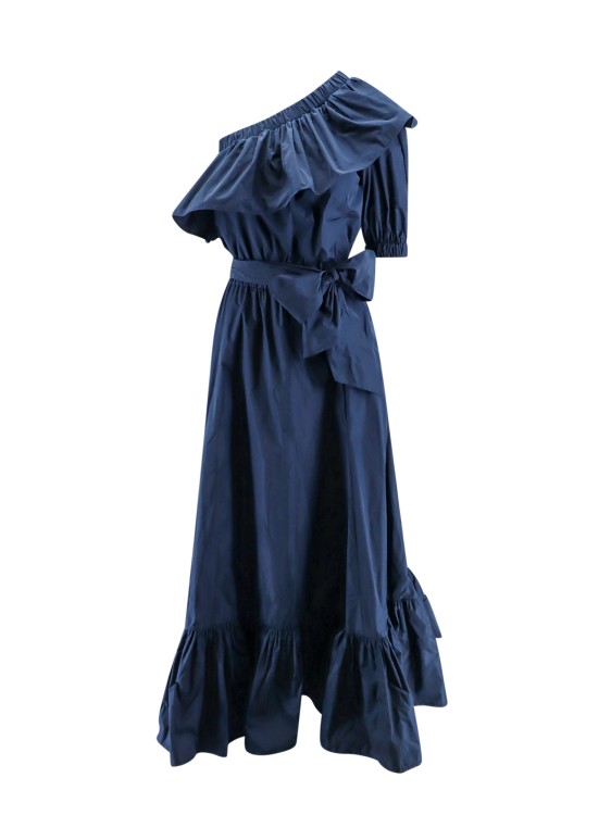 Shop Lavi Long Taffetà Dress In Blue