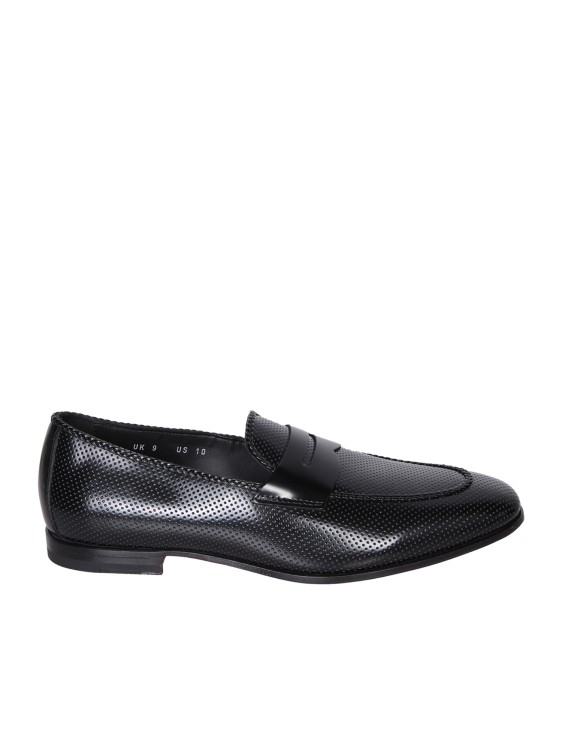 Shop Santoni Crafted From Premium Glossy Leather Loafer In Black