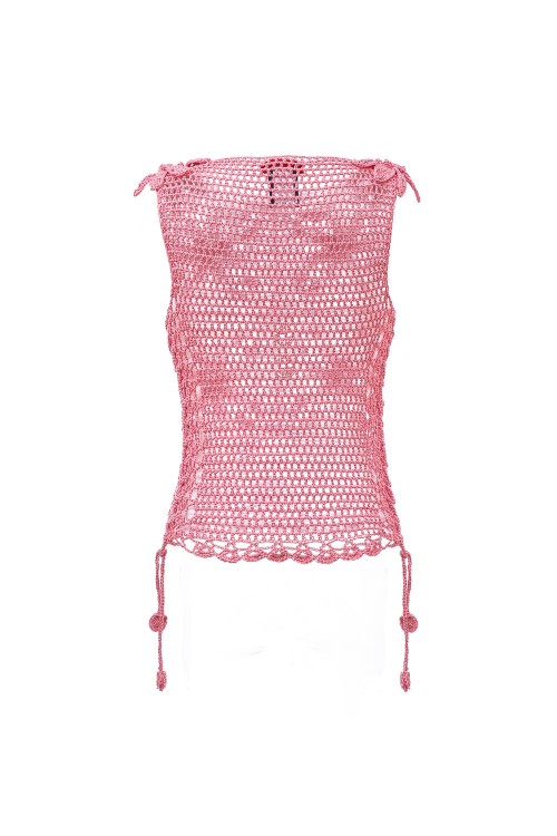 Shop Andreeva Dust Rose Handmade Crochet Top In Pink