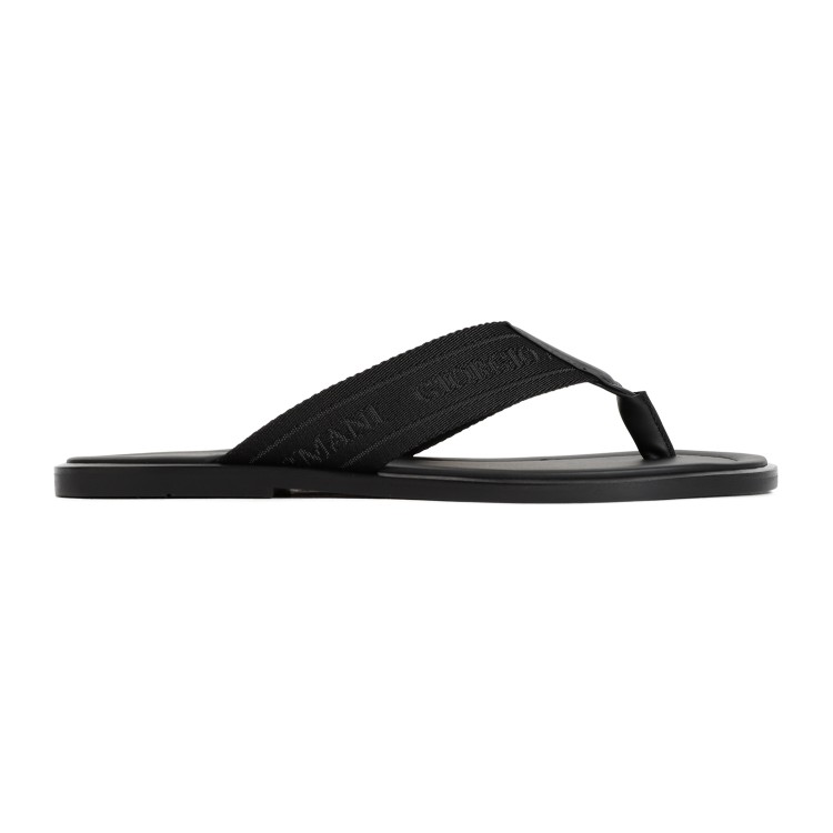 Shop Giorgio Armani Black Polyester Sandals