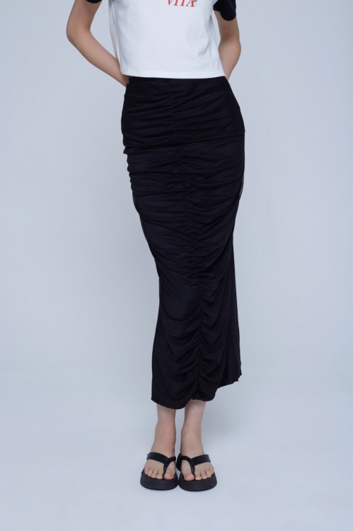 Shop Aseer Luna Midi Skirt In Black