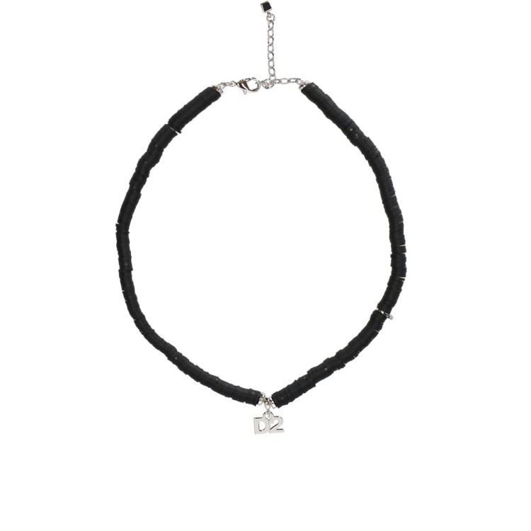 Shop Dsquared2 D2 Charm Black Necklace In Red