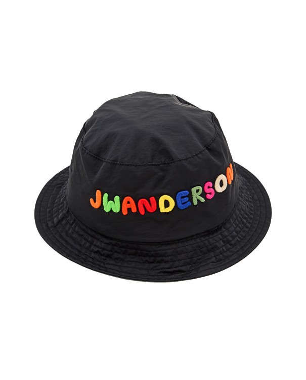 Shop Jw Anderson Logo Embroidery Bucket Hat In Black