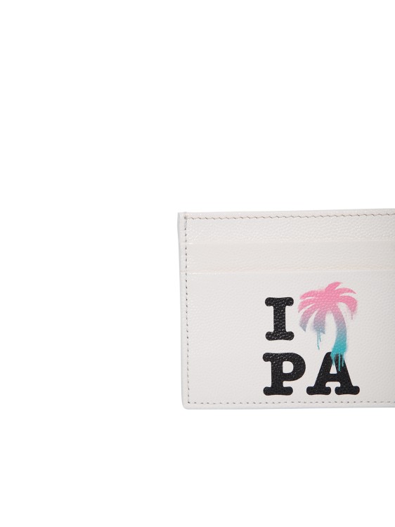 Shop Palm Angels Graphic-print Cream Cardholder In White
