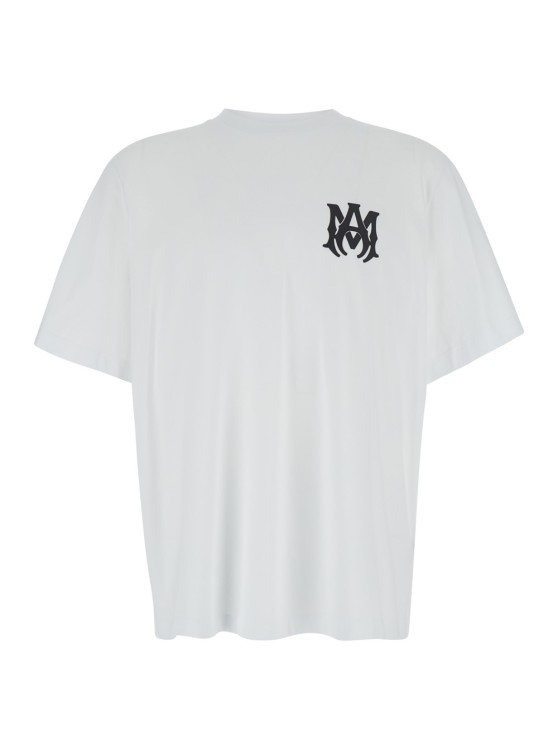 Amiri Oversized White T-shirt With Contrasting Logo Print In Cotton