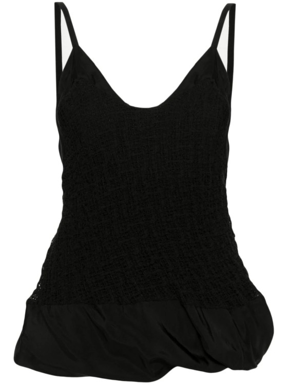 Jil Sander Exclusive Textured Cotton-blend Top In Black