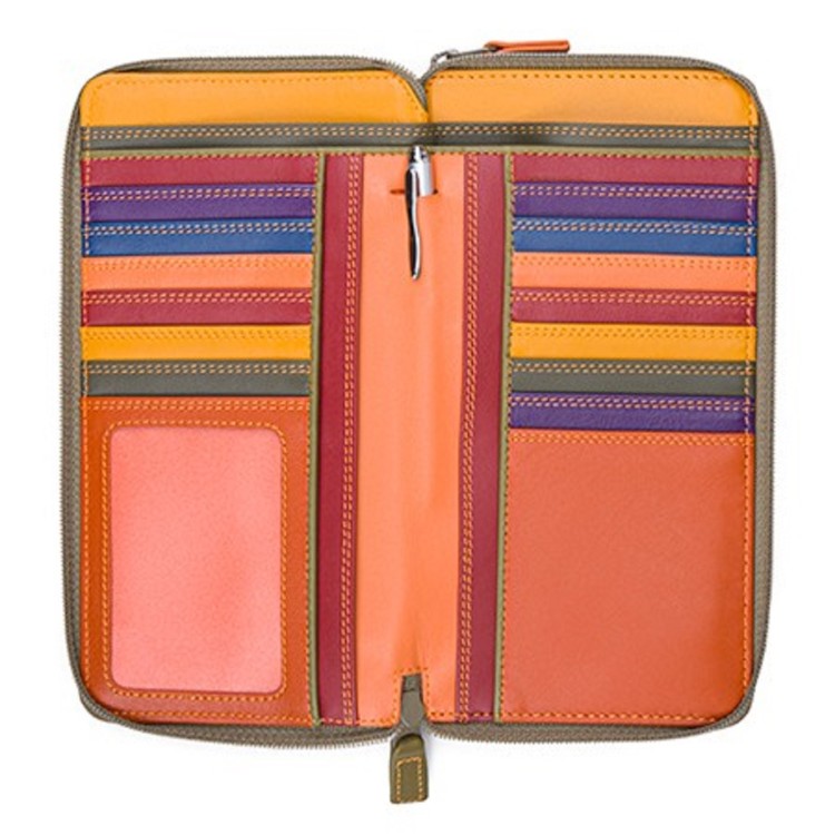 Mywalit Orange-brown Leather Wallet In Orange
